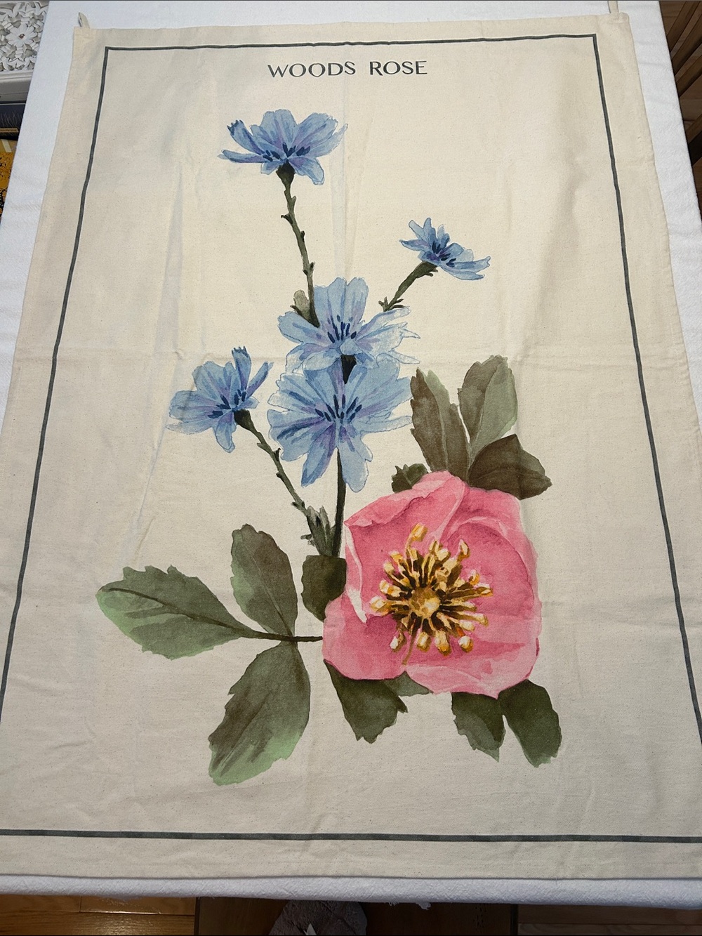 Pink and Blue Floral Wall Tapestry